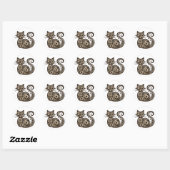 Steampunk Mechanische Kat Ronde Sticker (Vel)