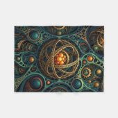 Steampunk Mechanische Orb Complex Gear Vortex Flee Fleece Deken (Voorkant (Horizontaal))