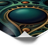 Steampunk Mechanische Orb Complex Versnelling Vort Perfect Poster (Hoek)