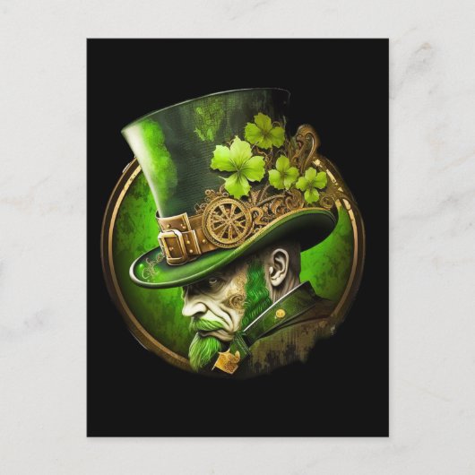 Steampunk Mechanische Top Hat St. Patrick's Day Ma Briefkaart (Voorkant)