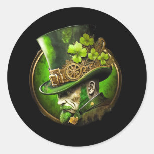 Steampunk Mechanische Top Hat St. Patrick's Day Ma Ronde Sticker