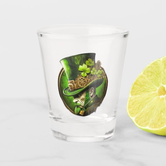 Steampunk Mechanische Top Hat St. Patrick's Day Ma Shot Glas (Voorkant)