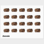 steampunk mechanische uil ronde sticker (Vel)