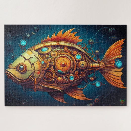 🐙Steampunk Mechanische Vis Puzzel 🐟 (Horizontaal)