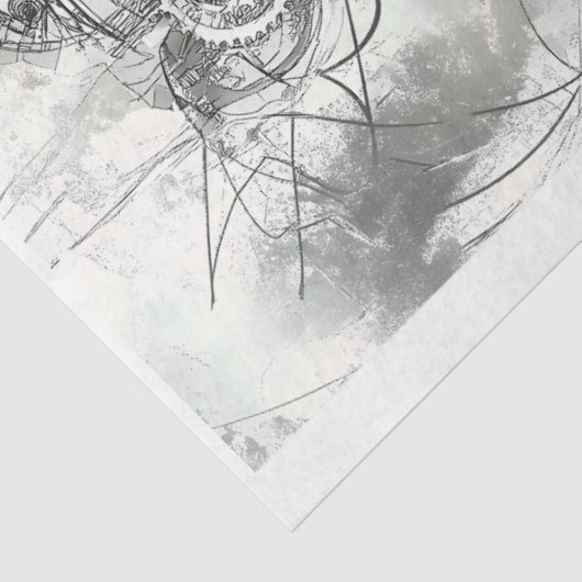 Steampunk Mechanische Vrouw Ephemera M9 Decoupage Tissuepapier (Detail)