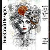 Steampunk Mechanische Vrouw Ephemera M9 Decoupage Tissuepapier