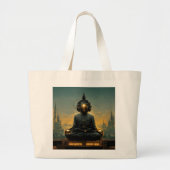 Steampunk Meditating Buddha Grote Tote Bag (Voorkant)