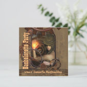 Steampunk meisje bachelorette party kaart (Staand voorkant)