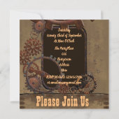 Steampunk meisje bachelorette party kaart (Achterkant)