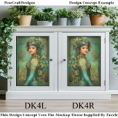 Steampunk Meisje In Ivy Hoofdadres DK4R Decoupage Tissuepapier