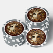 Steampunk Meisje Portret poker_chips Pokerchips (Opstapeling)