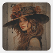 Steampunk Meisje Stickers (Voorkant)