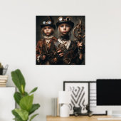 Steampunk Meisjes - Fietsclub 05 Poster (Thuiskantoor)