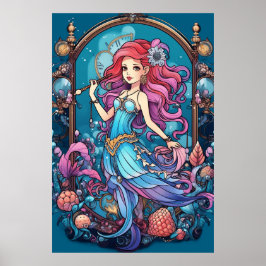 Steampunk Mermaid For Girls or Boys on a Wall  Poster