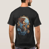 Steampunk Mermaid Image on a Black SS T-Shirt (Achterkant)