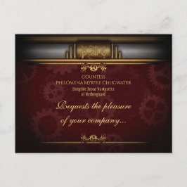 Steampunk, messing en marineschip briefkaart