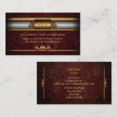 Steampunk, messing op kroontandwielen, monogram visitekaartje (Voorkant / Achterkant)