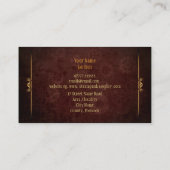 Steampunk, messing op kroontandwielen, monogram visitekaartje (Achterkant)