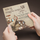 Steampunk met Blimps Maps Goggles Viering Kaart