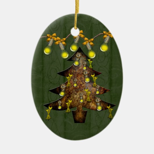 Steampunk Metaal Boom  Ornament (Voorkant)