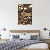 Steampunk Metaal Clock Gears Canvas Afdruk (Insitu (Slaapkamer))