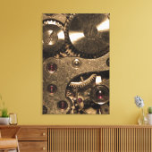Steampunk Metaal Clock Gears Canvas Afdruk (Insitu (Woonkamer))