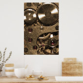 Steampunk Metaal Clock Gears Poster (Keuken)
