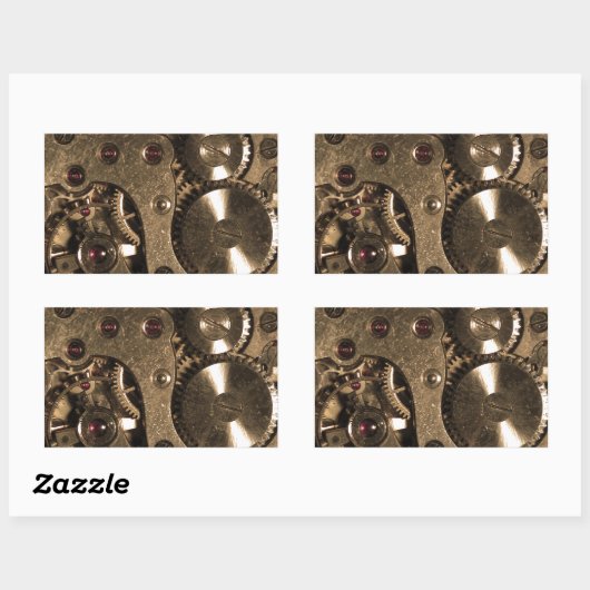 Steampunk Metaal Clock Gears Rechthoekige Sticker (Vel)
