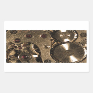 Steampunk Metaal Clock Gears Rechthoekige Sticker