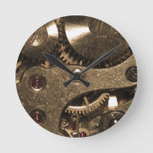 Steampunk Metaal Clock Gears Ronde Klok (Voorkant)