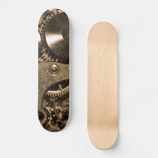 Steampunk Metaal Clock Gears Skateboard (Voorkant)