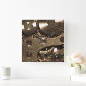 Steampunk Metaal Clock Gears Vierkante Klok (Huis)