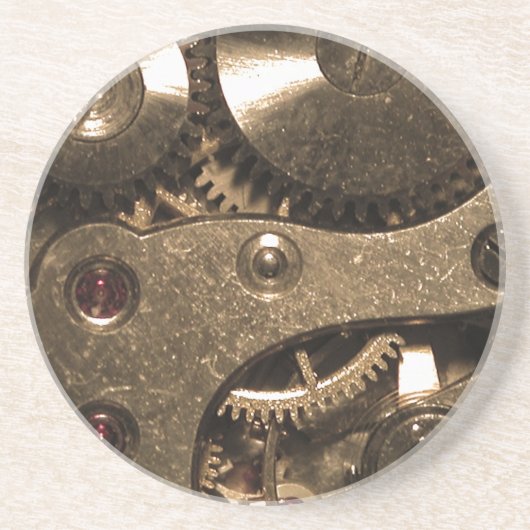 Steampunk Metaal Clock Gears Zandsteen Onderzetter (Voorkant)