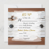 Steampunk metaal & hout gepersonaliseerde bruiloft save the date (Achterkant)