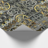 Steampunk Metaal Versnellingspapier Cadeaupapier (Hoek)