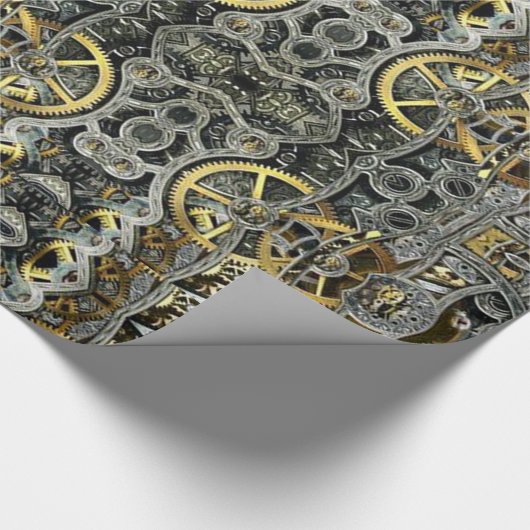Steampunk Metaal Versnellingspapier Cadeaupapier (Hoek)