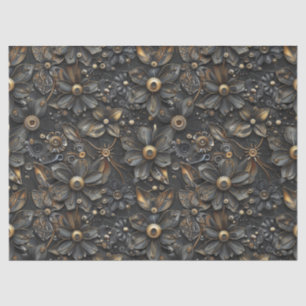 Steampunk Metal Flower Vine Pattern voor Decoupage Tissuepapier