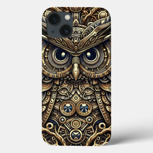 Steampunk Metal Gears en Uil Case-Mate iPhone Case (Achterkant)