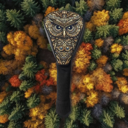 Steampunk Metal Gears en Uil Golfheadcover