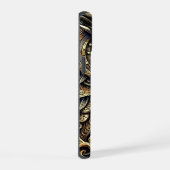 Steampunk Metal Gears en Uil iPhone 15 Case (Rechterkant)