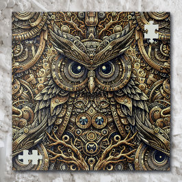 Steampunk Metal Gears en Uil Legpuzzel