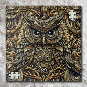 Steampunk Metal Gears en Uil Legpuzzel