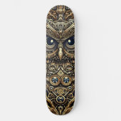 Steampunk Metal Gears en Uil Persoonlijk Skateboard (Voorkant)