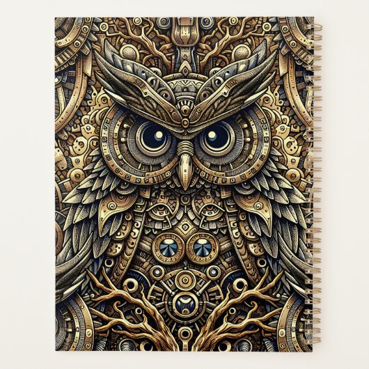 Steampunk Metal Gears en Uil Planner (Achterkant)