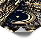 Steampunk Metal Gears en Uil Poster (Hoek)