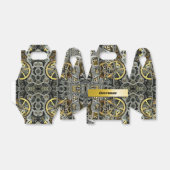 Steampunk Metal Gears Gable Favor Box Bedankdoosjes (Uitgevouwen)