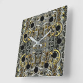 Steampunk Metal Gears Square Wall klok (Hoek)