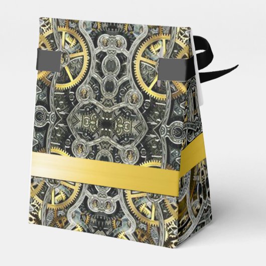 Steampunk Metal Gears Tent Favor Box Bedankdoosjes (Achterkant)