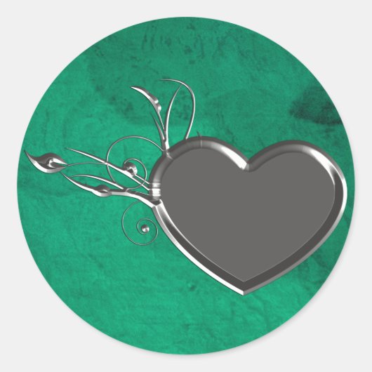 Steampunk Metal Heart Ronde Sticker (Voorkant)