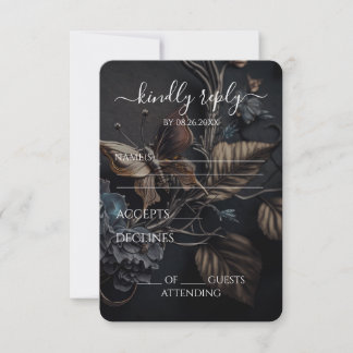 Steampunk Metal Vlinder Bruiloft RSVP Kaartje